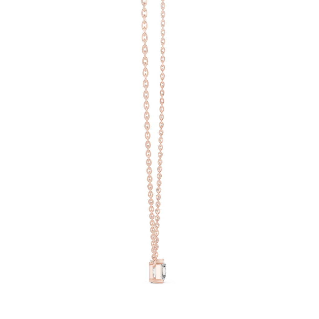Asscher-Cut Moissanite Solitaire Necklace – 925 Sterling Silver, 18K Gold Vermeil
