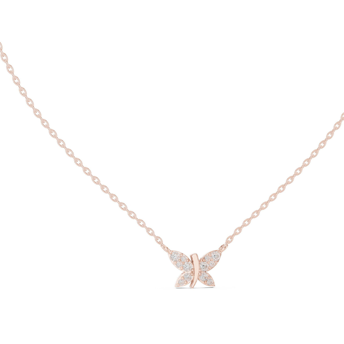 Marquise Moissanite Butterfly Necklace – 925 Sterling Silver, 18K Gold Vermeil