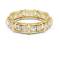 Men's Moissanite Eternity Band, X-Link Design – 925 Sterling Silver, 18K Gold Vermeil