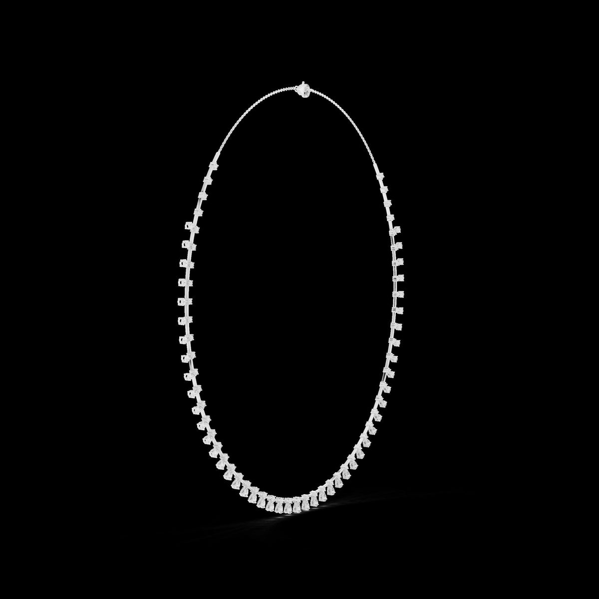 Moissanite Necklace – 925 Sterling Silver, 18K White Gold Vermeil