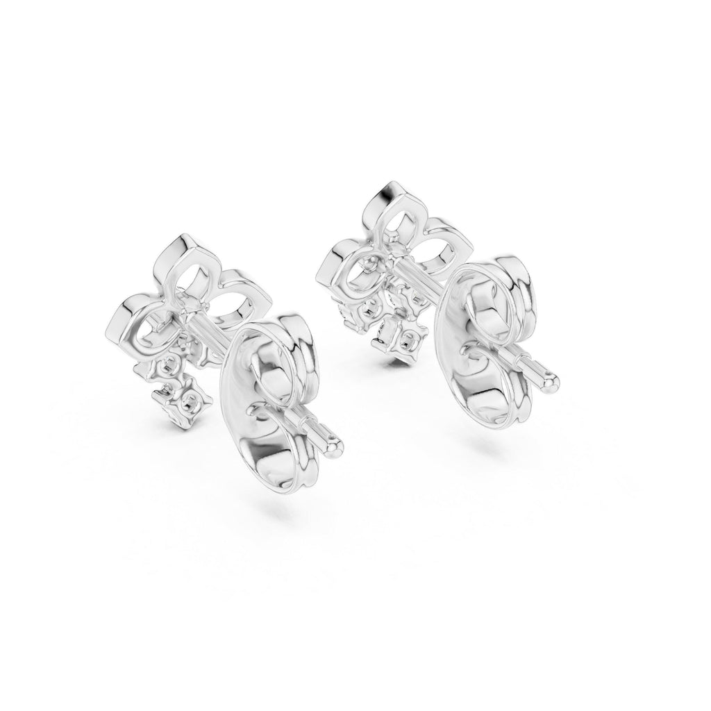 Moissanite Fleur Drop Stud Earrings – 925 Sterling Silver, 18K Gold Vermeil