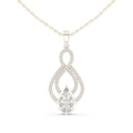 Pear Moissanite Cluster Teardrop Pendant Necklace – 925 Sterling Silver, 18K Gold Vermeil