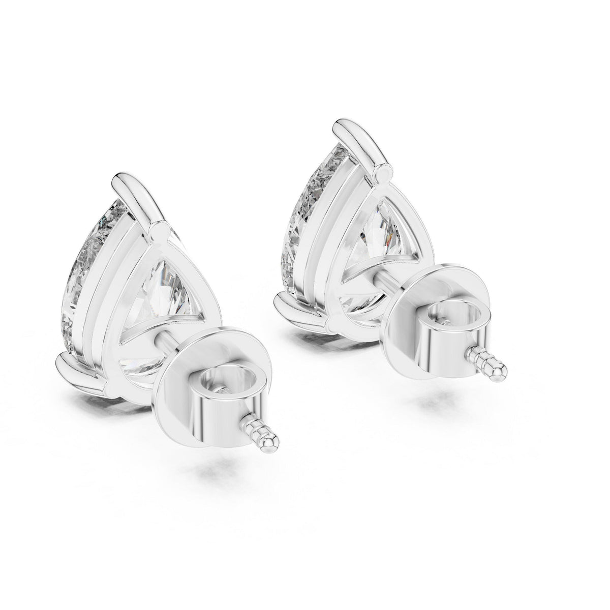 Pear Moissanite Stud Earrings – 925 Sterling Silver, 18K Gold Vermeil
