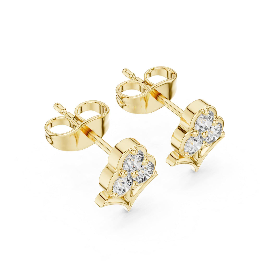 Moissanite Trefoil Cluster Stud Earrings – 925 Sterling Silver, 18K Gold Vermeil