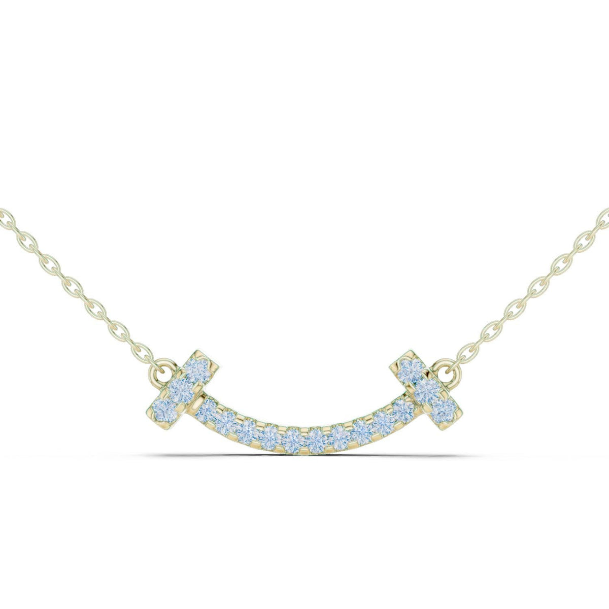 Moissanite Pavé Sideways Cross Necklace – 925 Sterling Silver, 18K Gold Vermeil