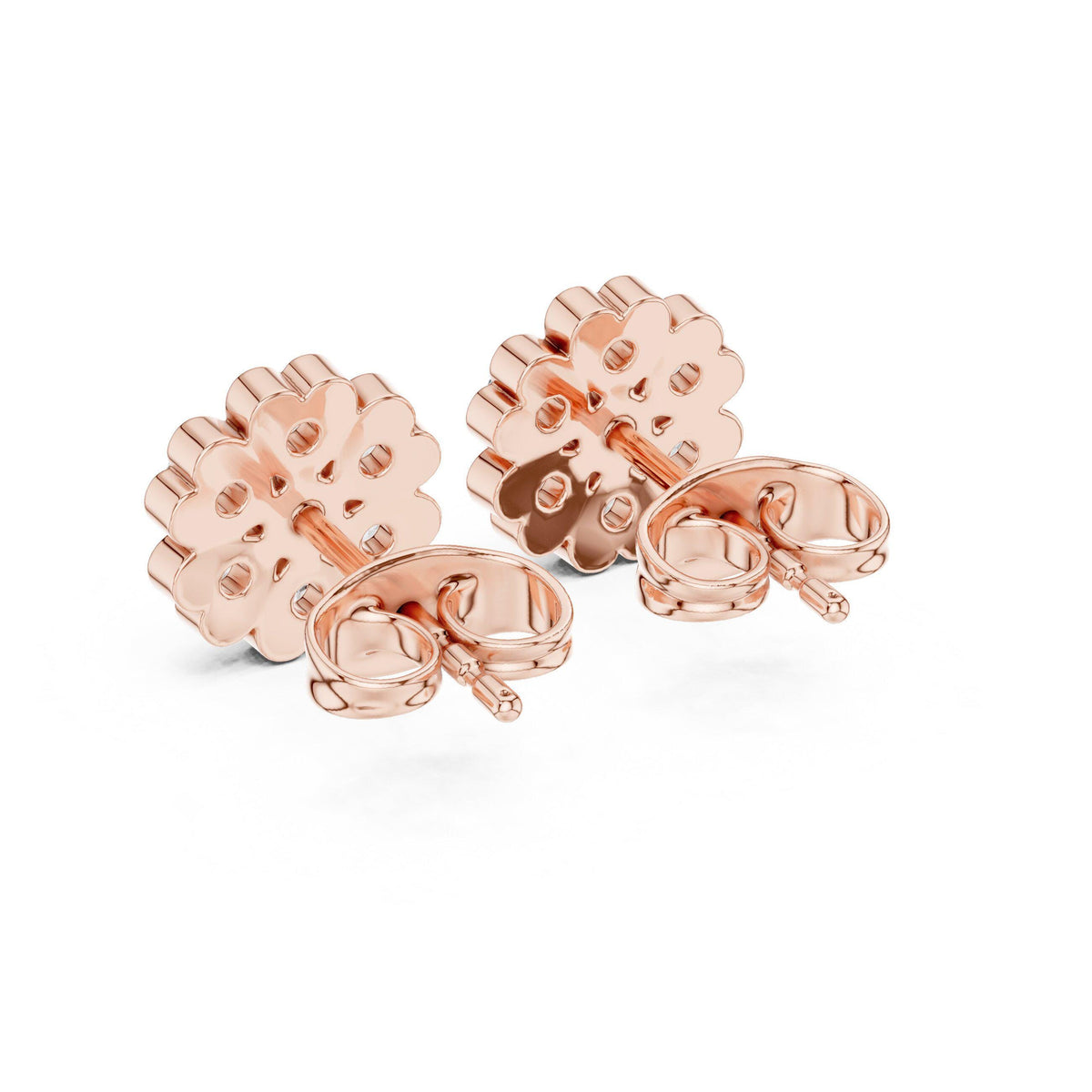 Moissanite Four-Leaf Clover Stud Earrings – 925 Sterling Silver, 18K Gold Vermeil