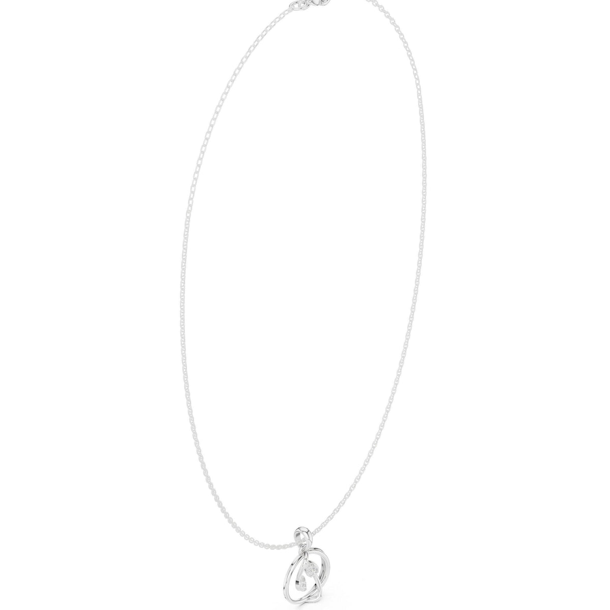 Pear Moissanite Open Swirl Pendant Necklace – 925 Sterling Silver, 18K Gold Vermeil