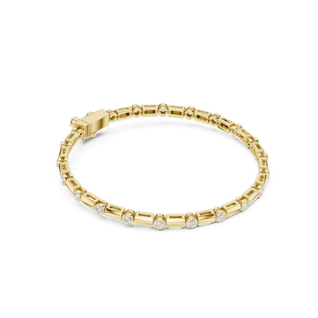 18K Gold Vermeil Men's Moissanite Tennis Bracelet | 925 Silver, High Shine, Luxury Jewelry