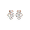 Baguette & Marquise Moissanite Starburst Stud Earrings – 925 Sterling Silver, 18K Gold Vermeil