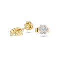 Moissanite Round Cluster Stud Earrings – 925 Sterling Silver, 18K Gold Vermeil