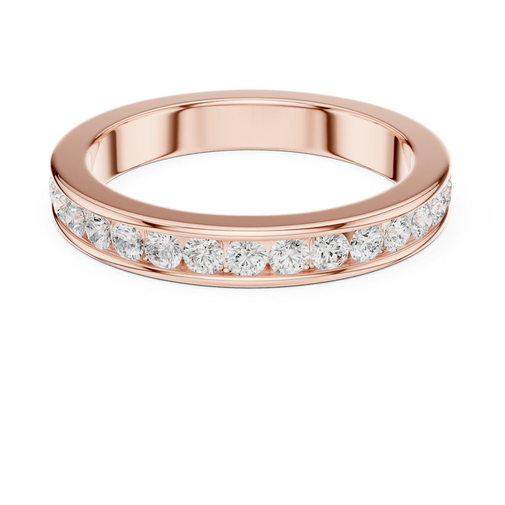 Men's Slim Channel-Set Moissanite Band – 925 Sterling Silver, 18K Gold Vermeil