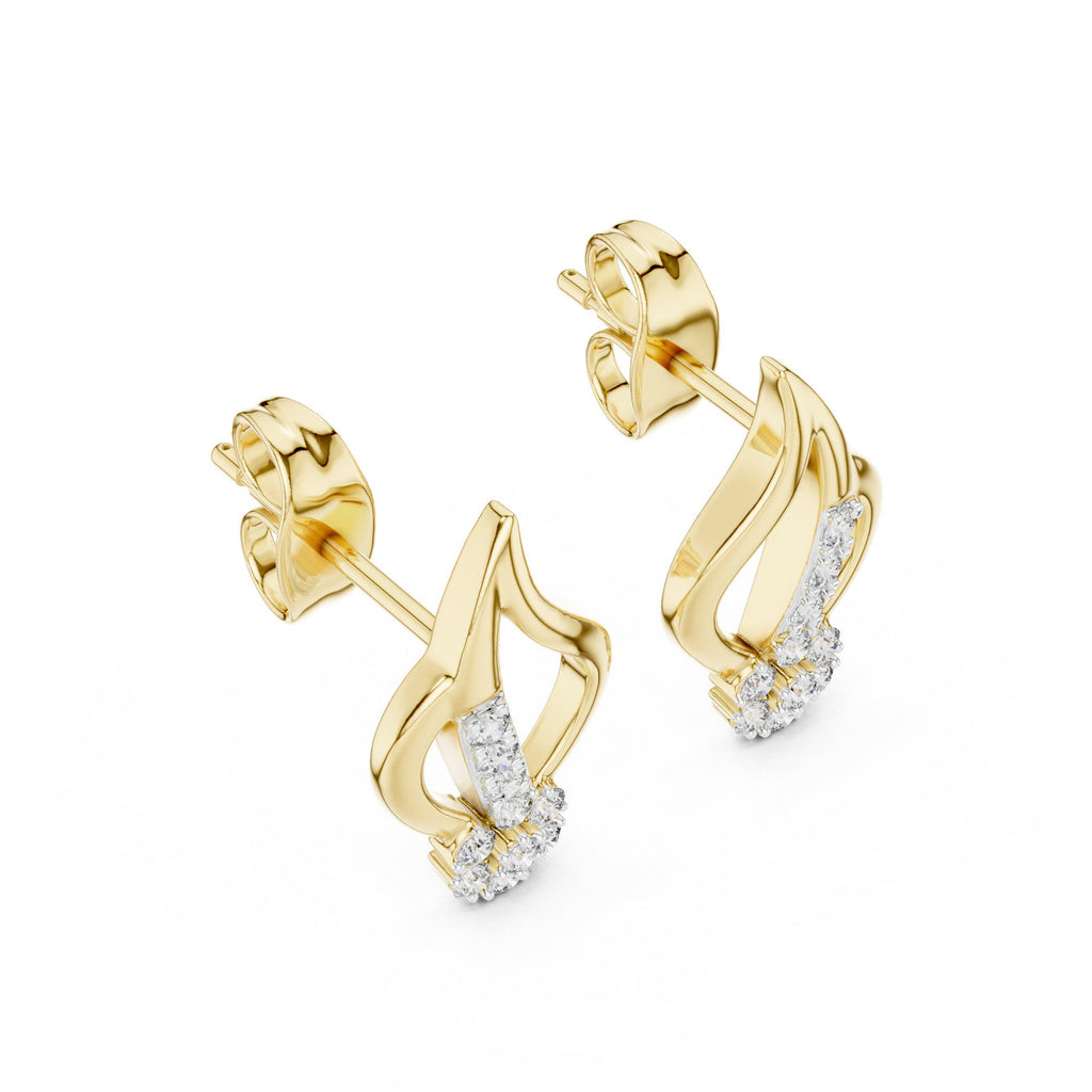 Moissanite Flame Cluster Stud Earrings – 925 Sterling Silver, 18K Gold Vermeil