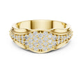 Wide Wave-Band Pavé Moissanite Ring – 925 Sterling Silver, 18K Gold Vermeil