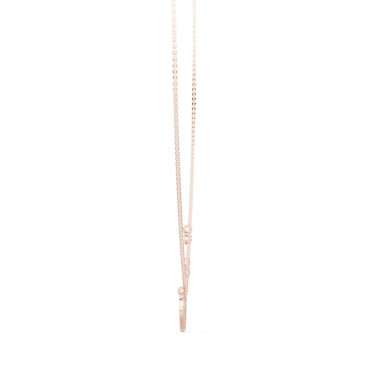 Heart Moissanite Pendant Necklace with Round Charms – 925 Sterling Silver, 18K Gold Vermeil