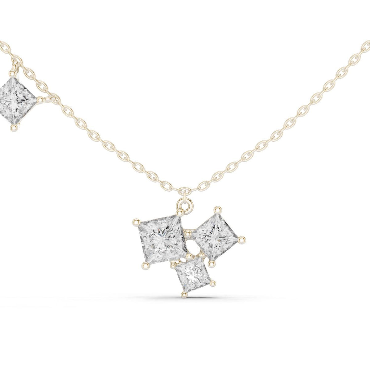 18K Gold Vermeil Moissanite Pendant | 925 Silver, Sparkling Luxury Jewelry