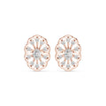 Round Moissanite Oval Filigree Stud Earrings – 925 Sterling Silver, 18K Gold Vermeil