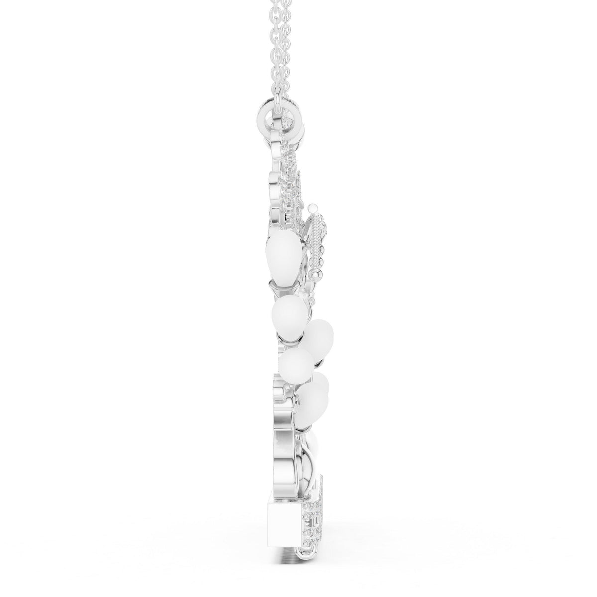 Radha Krishna Moissanite Peacock Pendant Necklace – 925 Sterling Silver, 18K Gold Vermeil