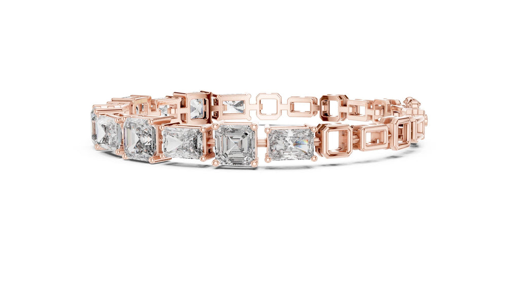 Emerald & Cushion-Cut Moissanite Tennis Bracelet – 925 Sterling Silver, 18K Gold Vermeil