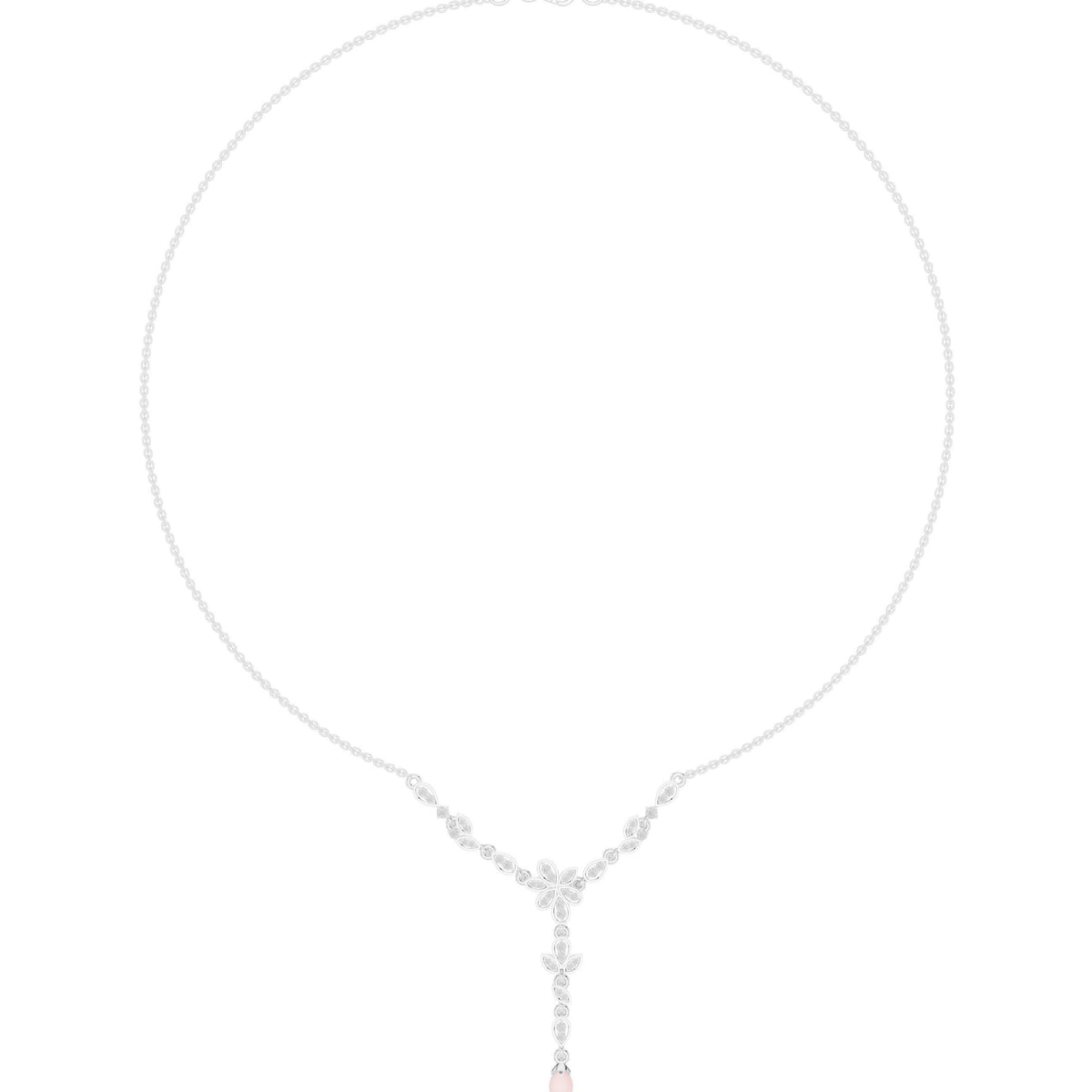 Moissanite Cluster Y-Lariat Necklace – 925 Sterling Silver, 18K Gold Vermeil