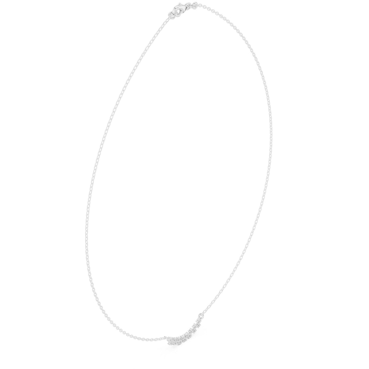 Moissanite Curved Cluster Bar Necklace – 925 Sterling Silver, 18K Gold Vermeil