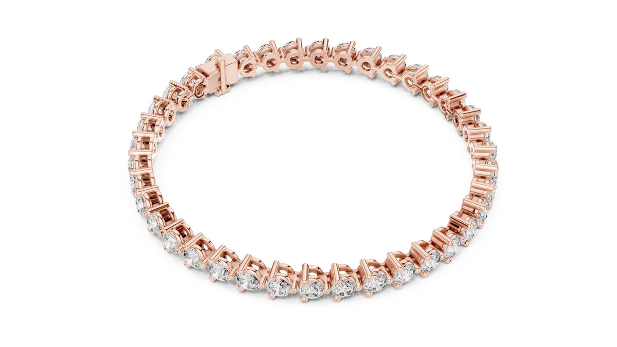 4mm Round Moissanite Tennis Bracelet – 925 Sterling Silver, 18K Gold Vermeil