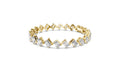 Tilted Emerald-Cut Moissanite Tennis Bracelet – 925 Sterling Silver, 18K Gold Vermeil