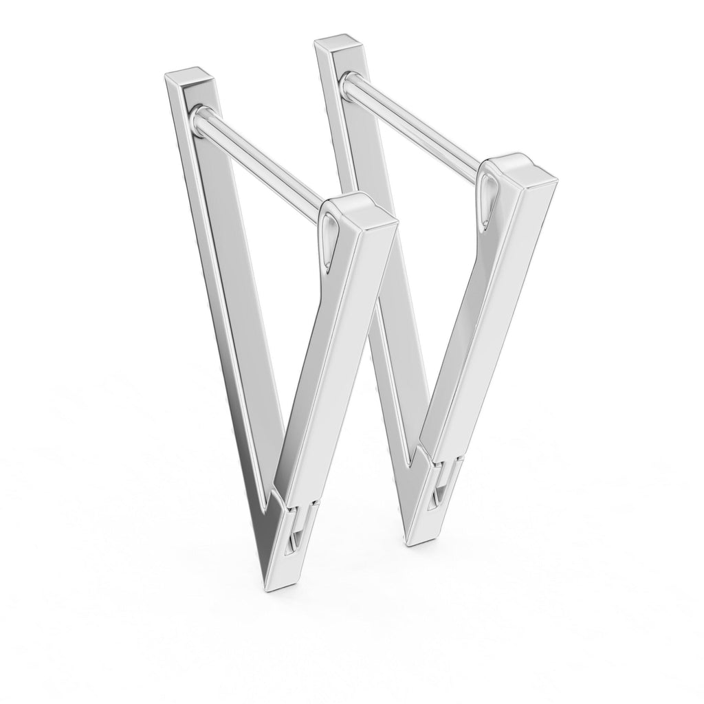 Moissanite Pavé Triangle Hoop Earrings – 925 Sterling Silver, 18K Gold Vermeil