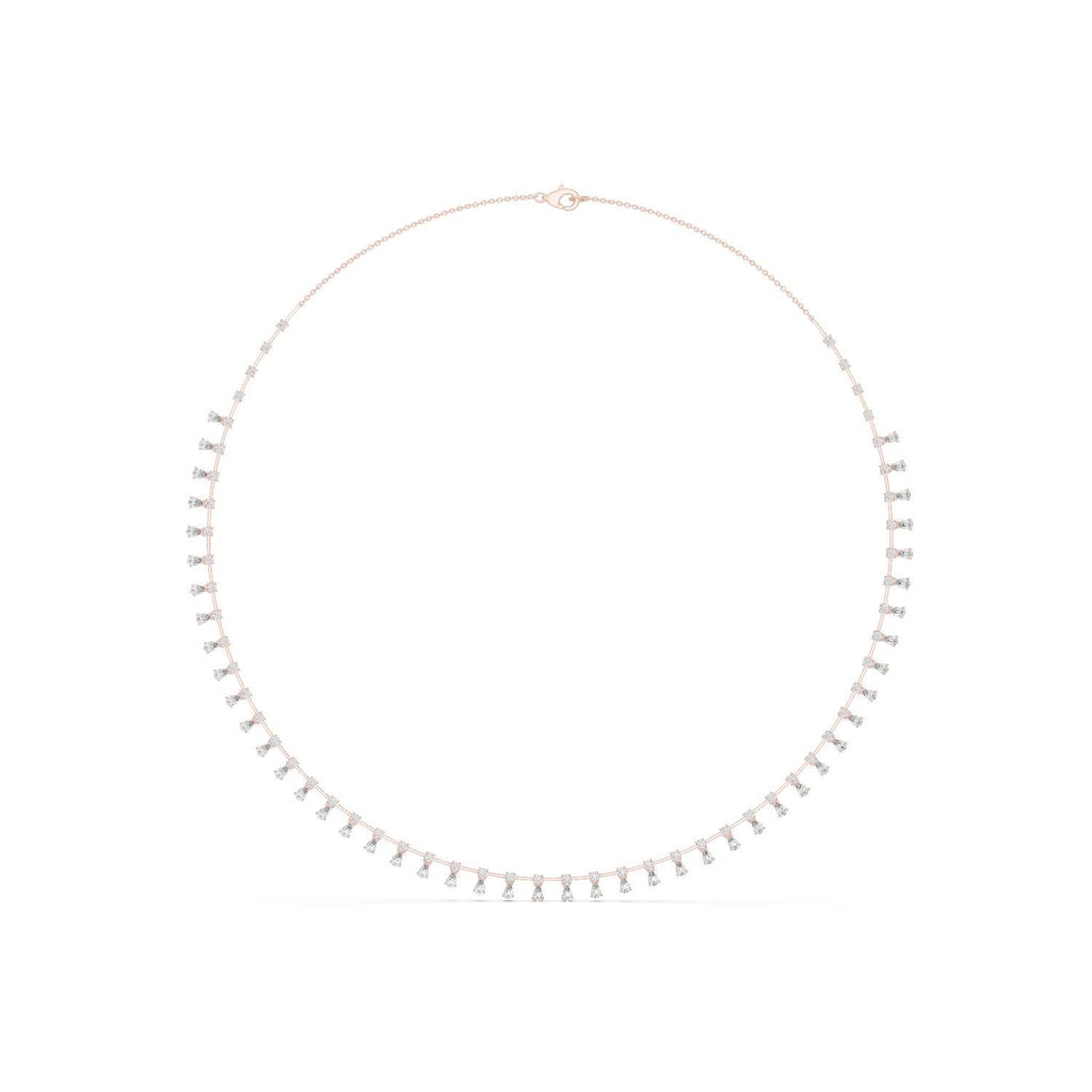 Moissanite Necklace – 925 Sterling Silver, 18K White Gold Vermeil