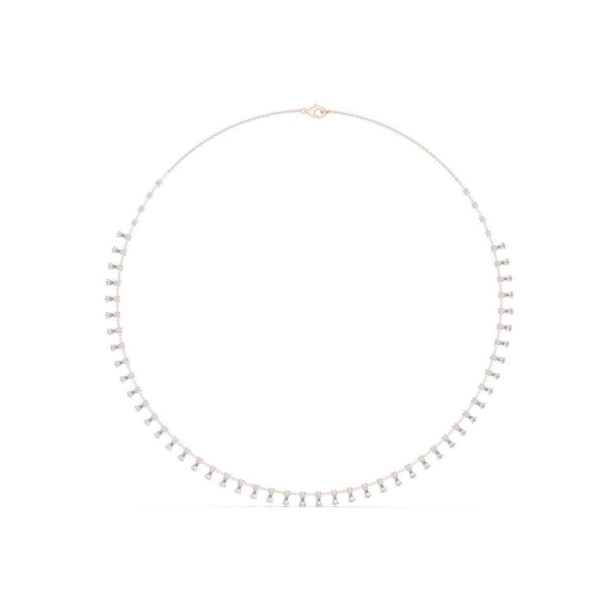 Moissanite Necklace – 925 Sterling Silver, 18K White Gold Vermeil