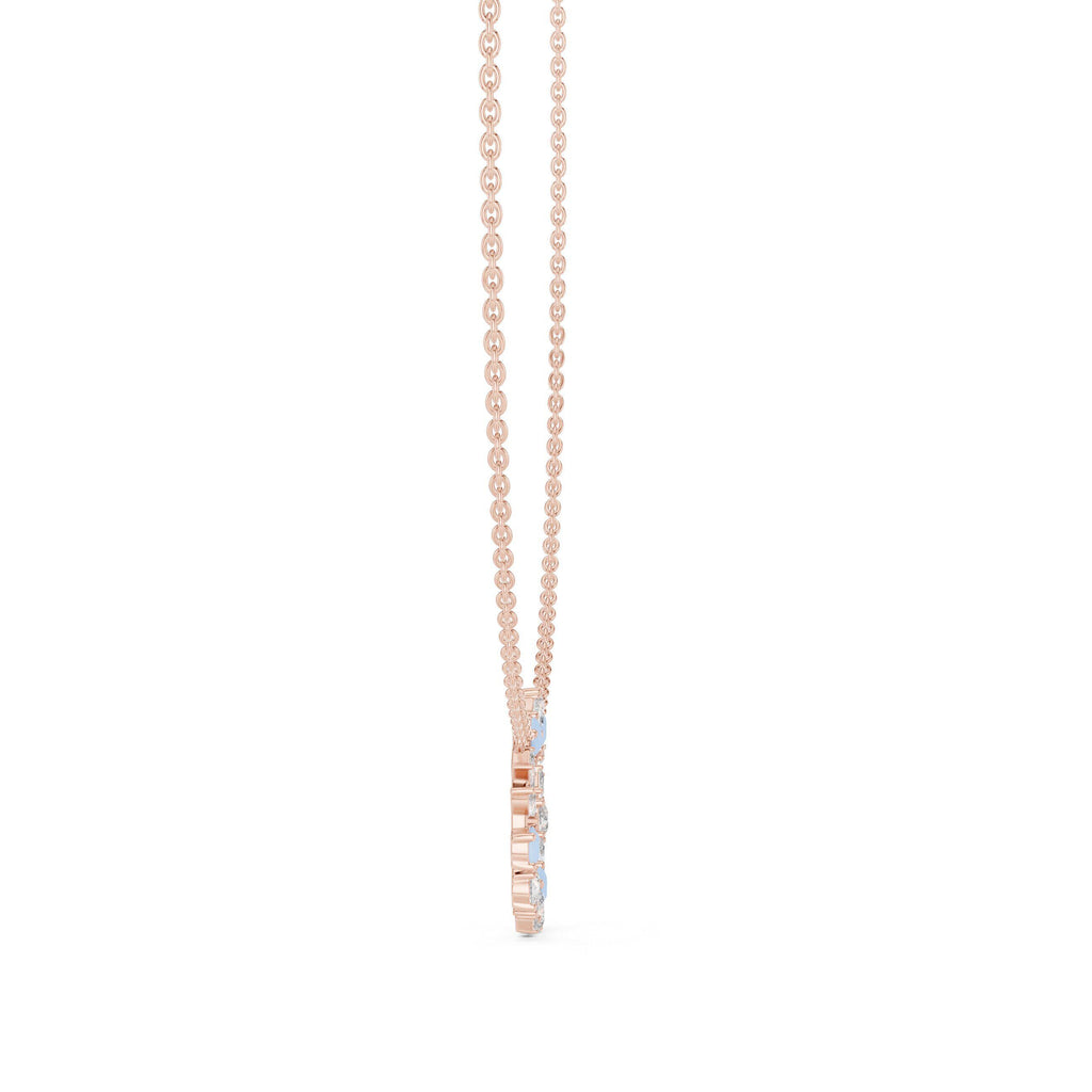 Mixed-Cut Moissanite Open-Circle Necklace – 925 Sterling Silver, 18K Gold Vermeil