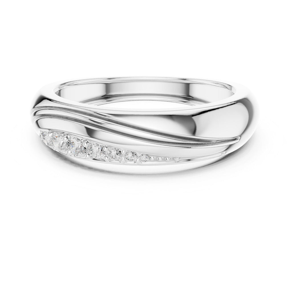 Men's Twisted Band with Pavé Moissanite Stripe – 925 Sterling Silver, 18K Gold Vermeil