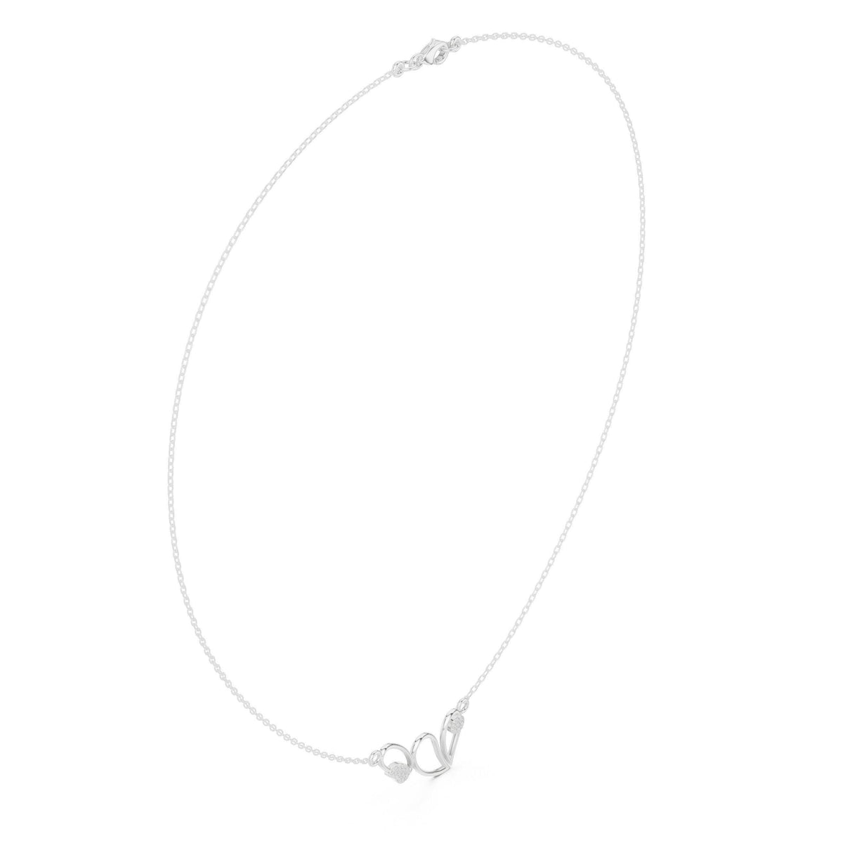 Moissanite Twisted Loop Necklace – 925 Sterling Silver, 18K Gold Vermeil