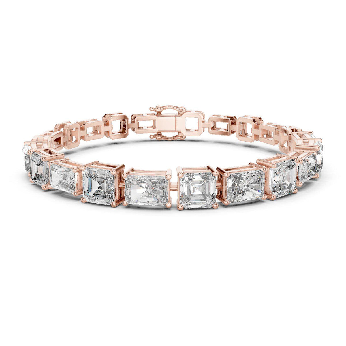 Emerald & Cushion-Cut Moissanite Tennis Bracelet – 925 Sterling Silver, 18K Gold Vermeil