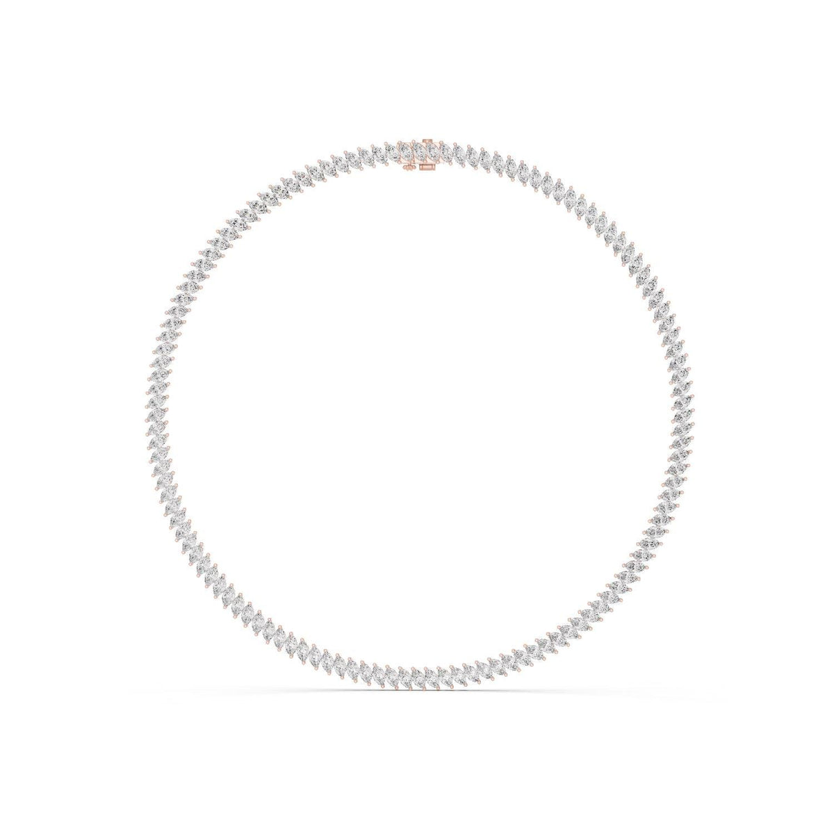 Marquise Moissanite Tennis Necklace – 925 Sterling Silver, 18K Gold Vermeil