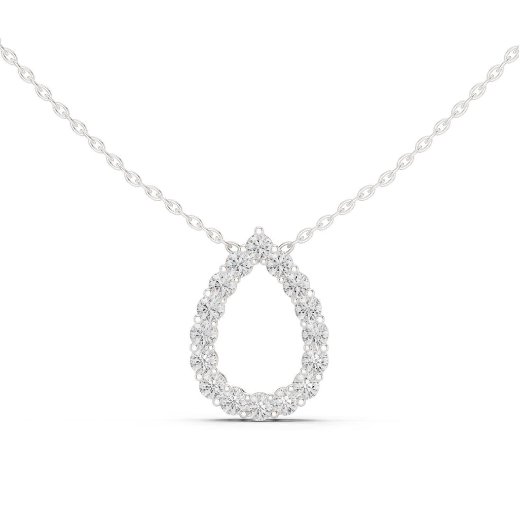 Round Moissanite Horseshoe Pendant Necklace – 925 Sterling Silver, 18K Gold Vermeil
