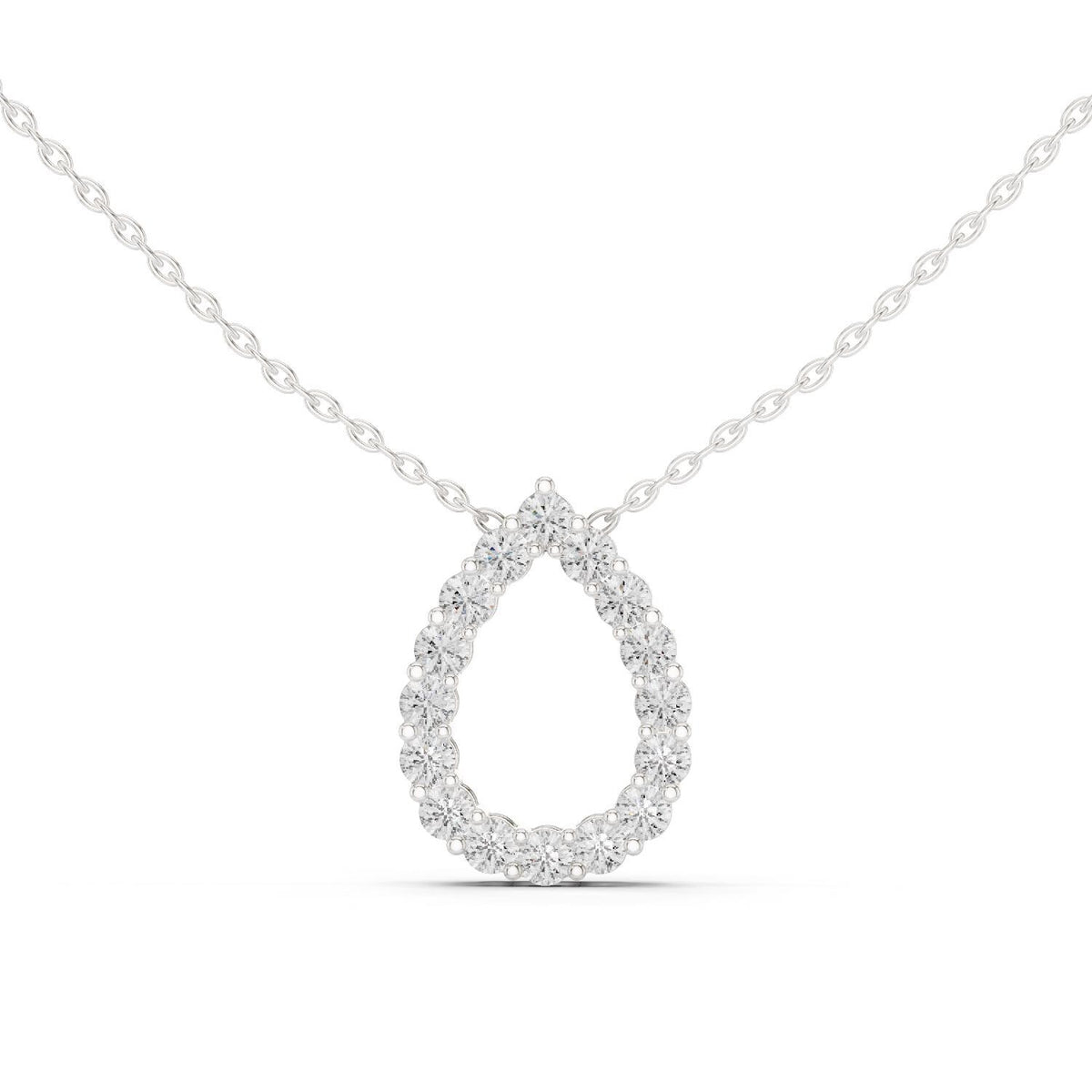 Round Moissanite Horseshoe Pendant Necklace – 925 Sterling Silver, 18K Gold Vermeil