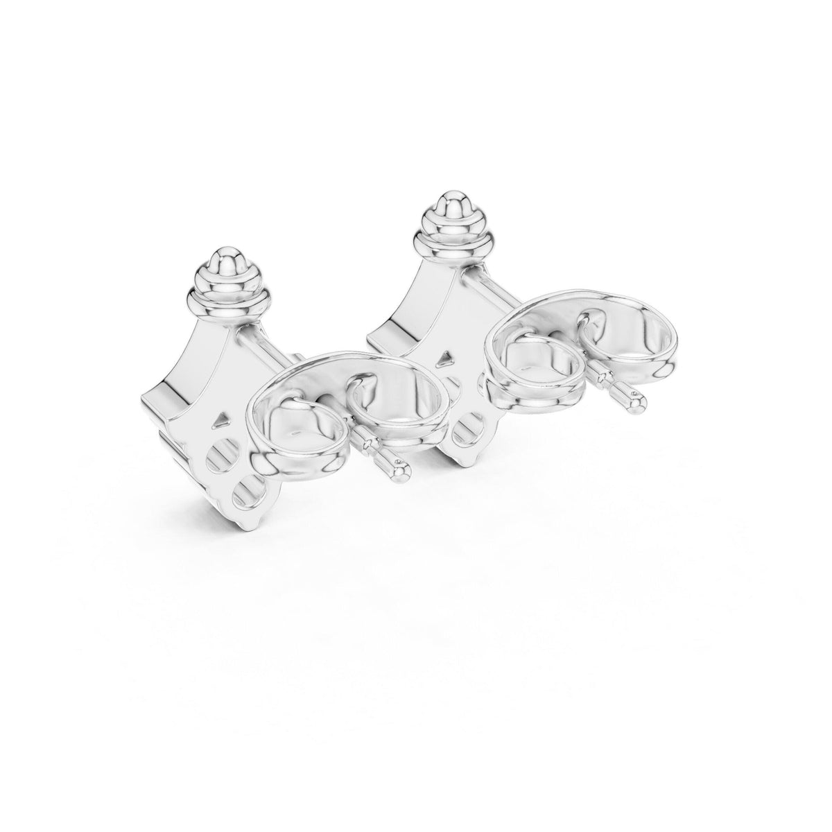 Moissanite Ornate Drop Stud Earrings – 925 Sterling Silver, 18K Gold Vermeil