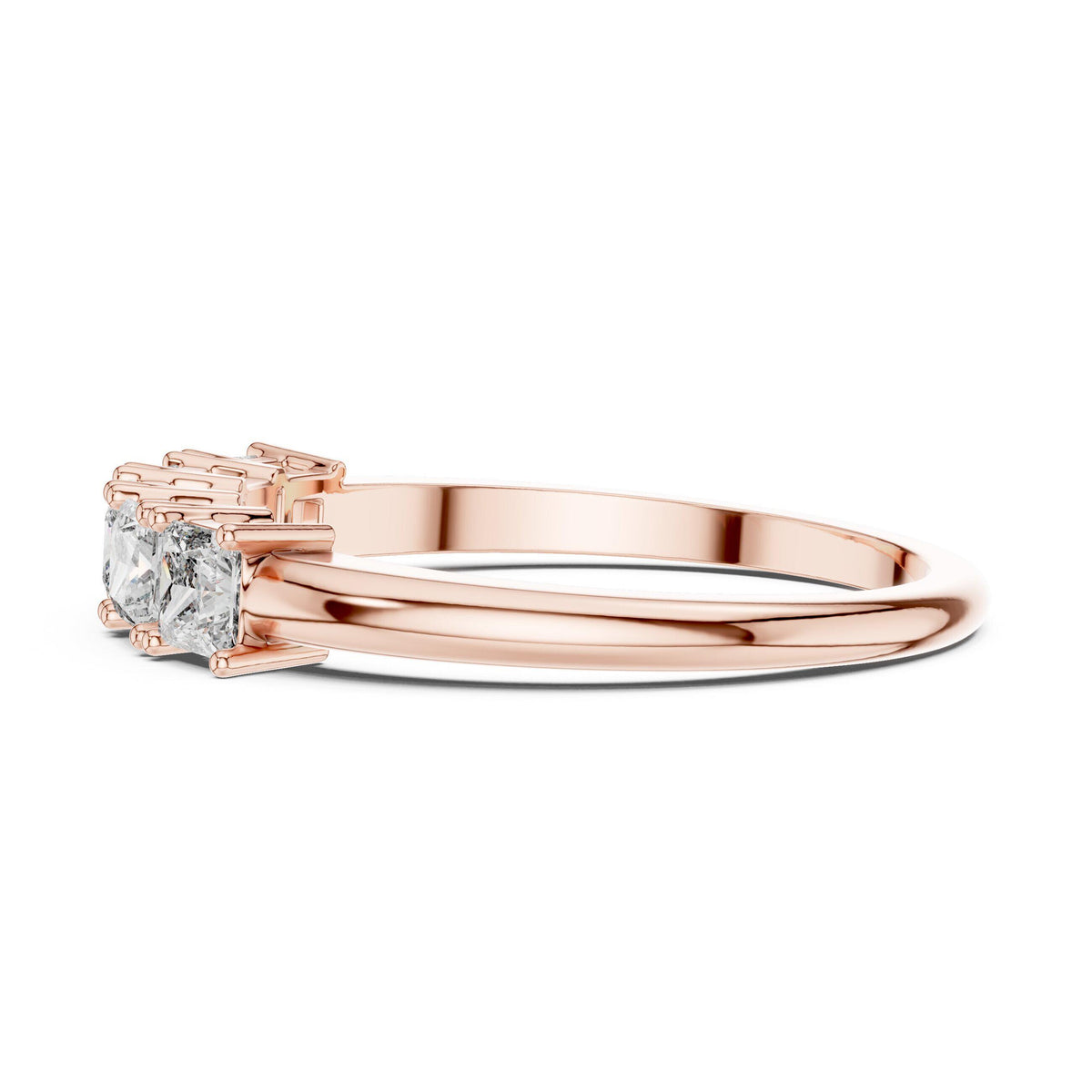 Princess-Cut Moissanite Five-Stone Band – 925 Sterling Silver, 18K Gold Vermeil