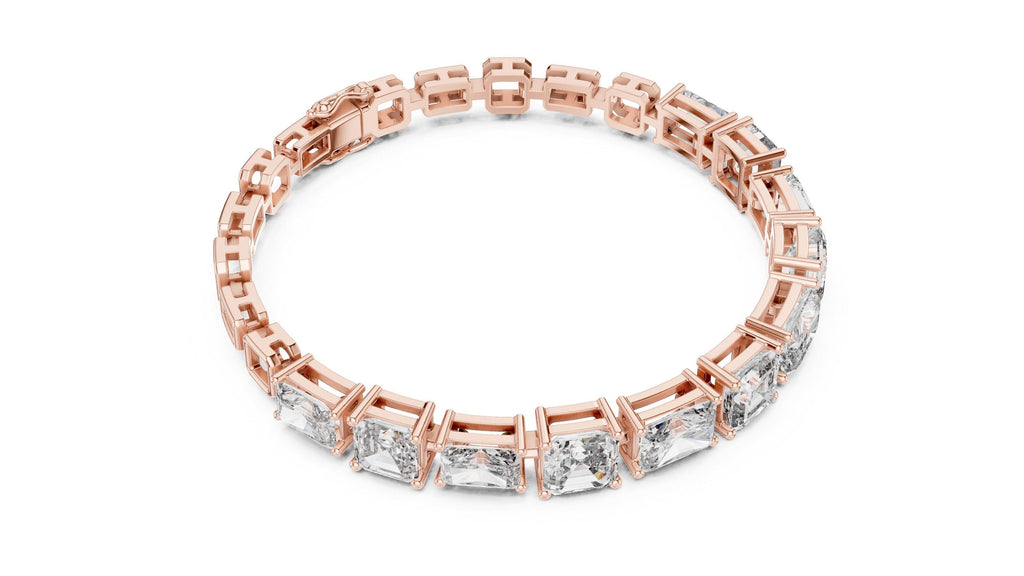 Emerald & Cushion-Cut Moissanite Tennis Bracelet – 925 Sterling Silver, 18K Gold Vermeil