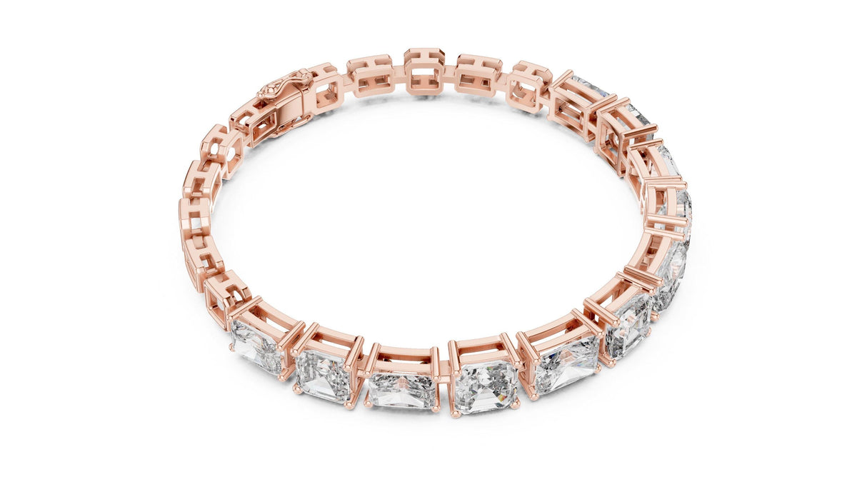 Emerald & Cushion-Cut Moissanite Tennis Bracelet – 925 Sterling Silver, 18K Gold Vermeil
