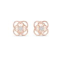 Moissanite Interlocking Loop Stud Earrings – 925 Sterling Silver, 18K Gold Vermeil