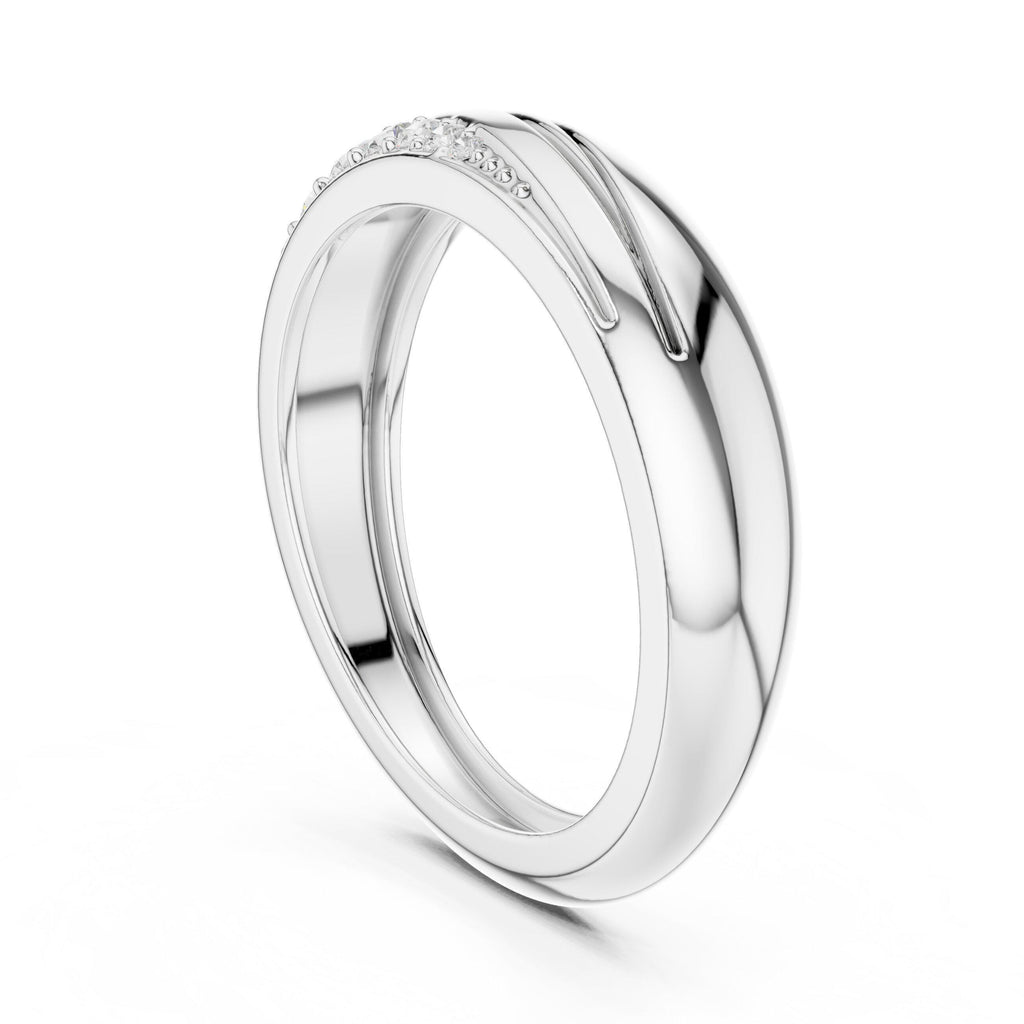 Men's Twisted Band with Pavé Moissanite Stripe – 925 Sterling Silver, 18K Gold Vermeil