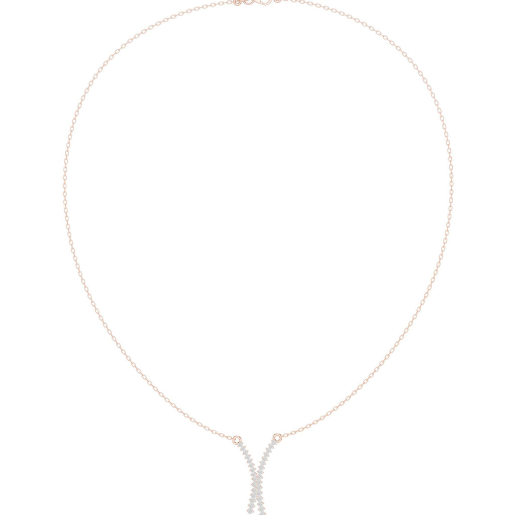 Moissanite Pavé Wishbone Necklace – 925 Sterling Silver, 18K Gold Vermeil