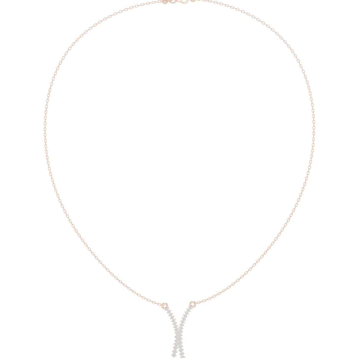 Moissanite Pavé Wishbone Necklace – 925 Sterling Silver, 18K Gold Vermeil