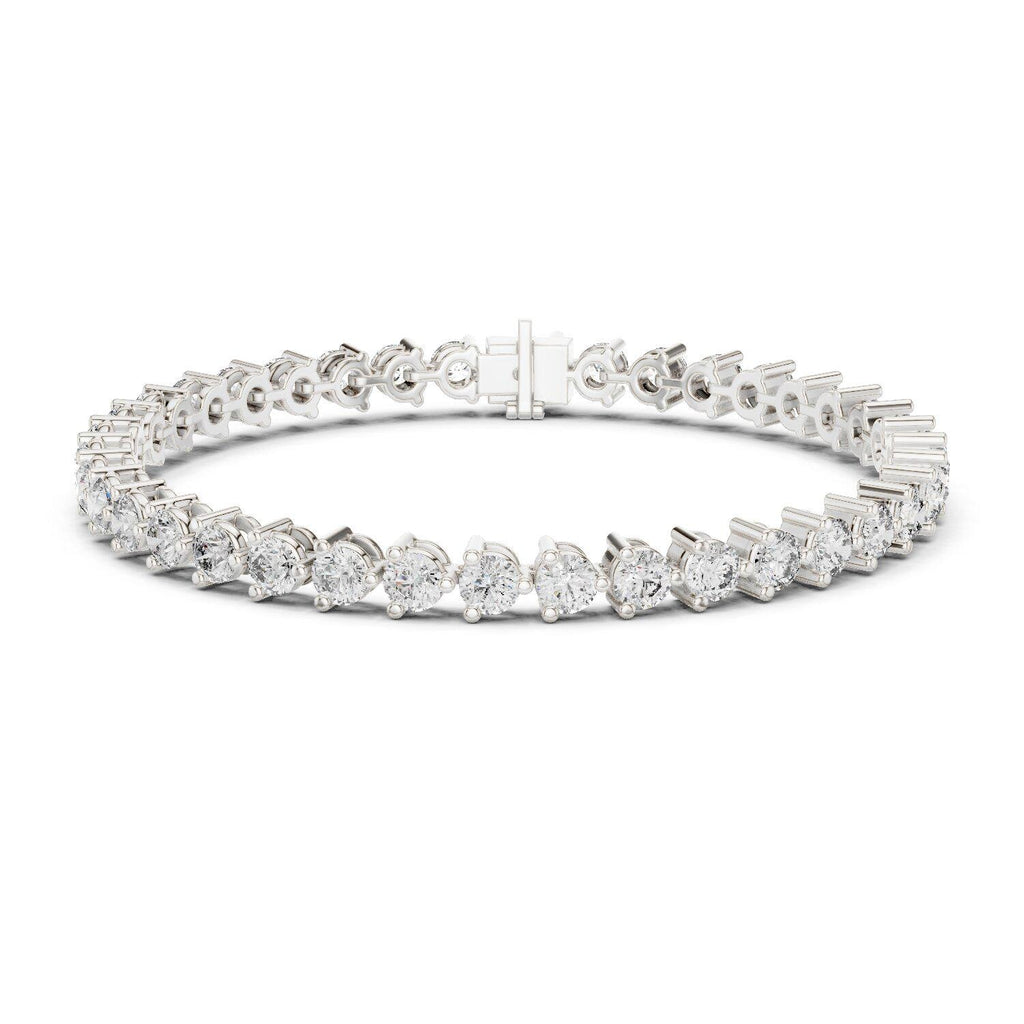 4mm Round Moissanite Tennis Bracelet – 925 Sterling Silver, 18K Gold Vermeil