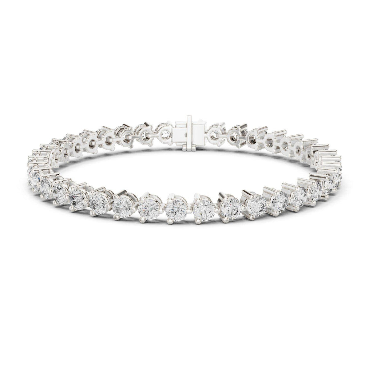4mm Round Moissanite Tennis Bracelet – 925 Sterling Silver, 18K Gold Vermeil