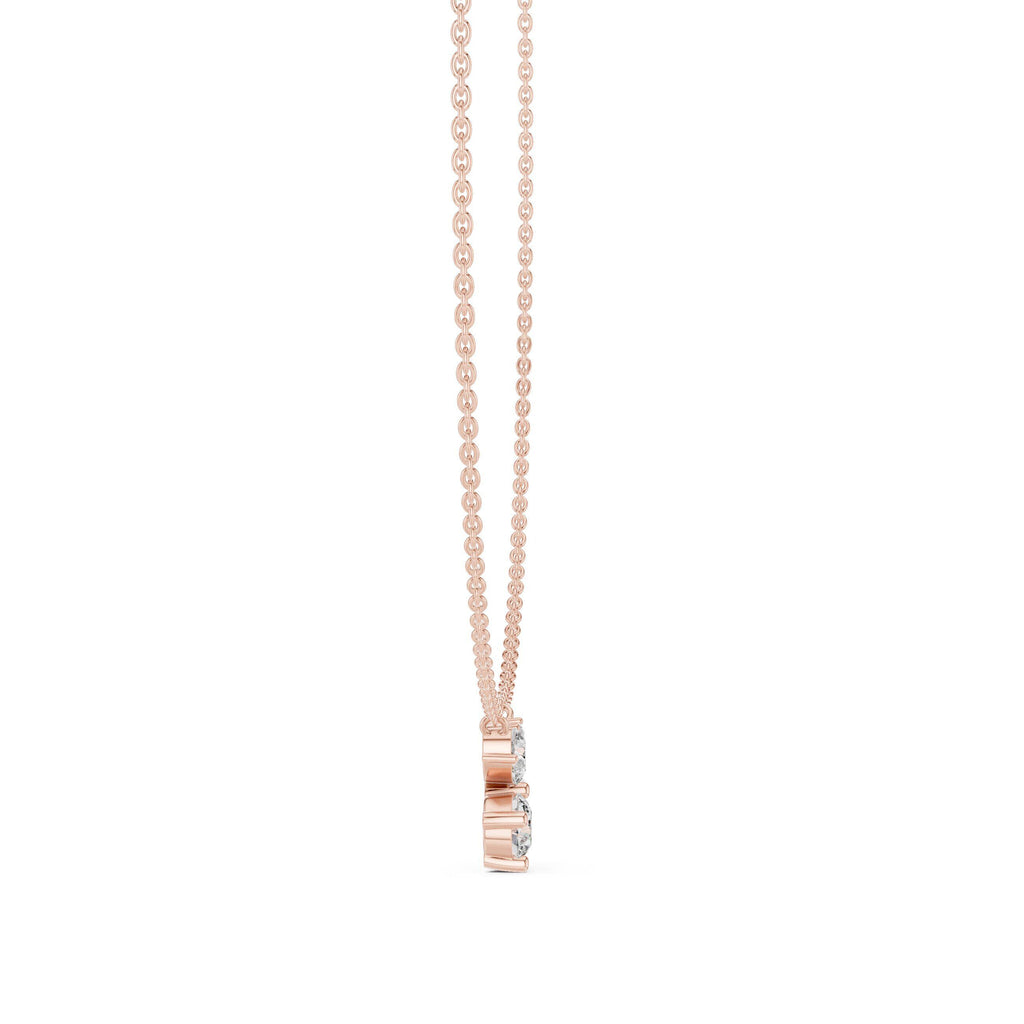 Pear, Marquise & Round Moissanite Cluster Pendant Necklace – 925 Sterling Silver, 18K Gold Vermeil
