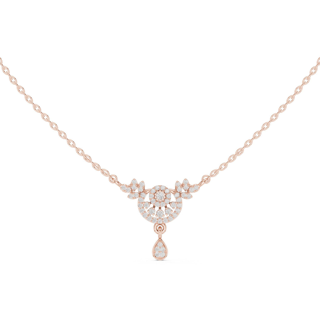 Moissanite Filigree Medallion Drop Necklace – 925 Sterling Silver, 18K Gold Vermeil