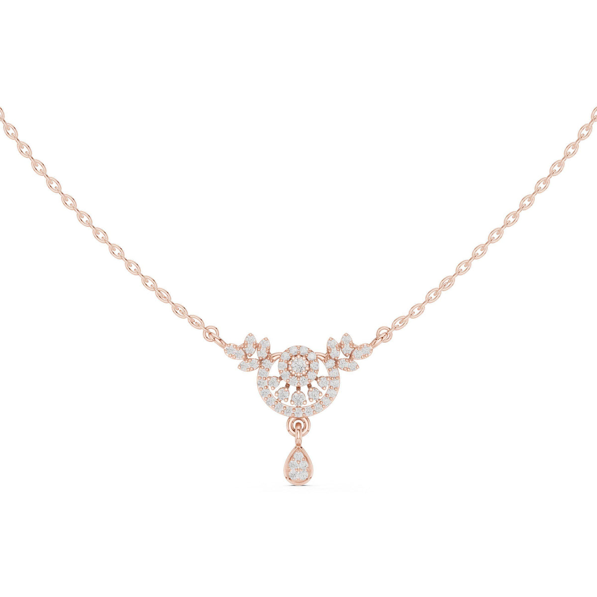 Moissanite Filigree Medallion Drop Necklace – 925 Sterling Silver, 18K Gold Vermeil