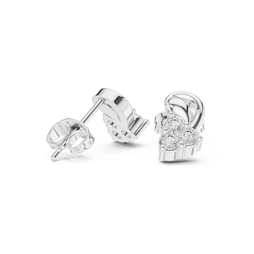Moissanite Paisley Swirl Stud Earrings – 925 Sterling Silver, 18K Gold Vermeil